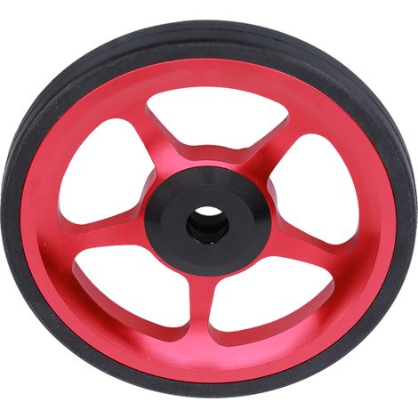 Vélo pliant aluminium compact avec roues de transport et fixation rapide - Noir Rouge