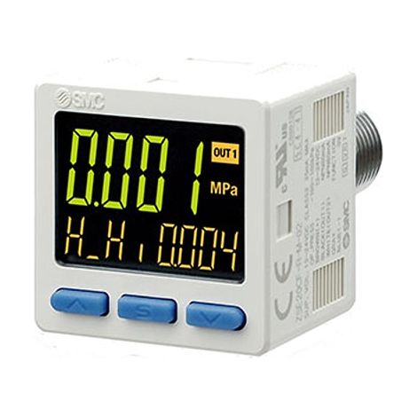 Interrupteur de pression SMC, 0,1 bar max, R 1/8 PNP collecteur ouvert 2 sorties ( Prix pour 1 )
