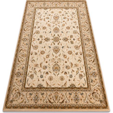 Wool carpet OMEGA ARIES flowers pearl beige 170x235 cm