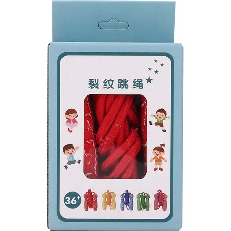 Corde à sauter en bois réglable pour enfants et adultes, jouet éducatif de fitness rouge (1/5)