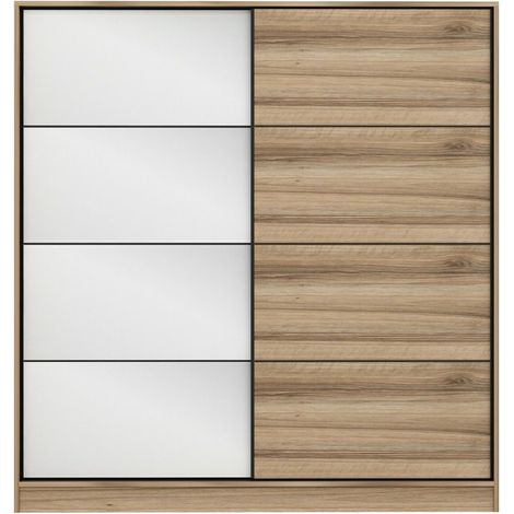 Guardaroba 2 Ante Rovolon, Armadio Camera da Letto Appendiabiti, 5 Ripiani, 2 Ante, 180x190h cm Marrone Rovere