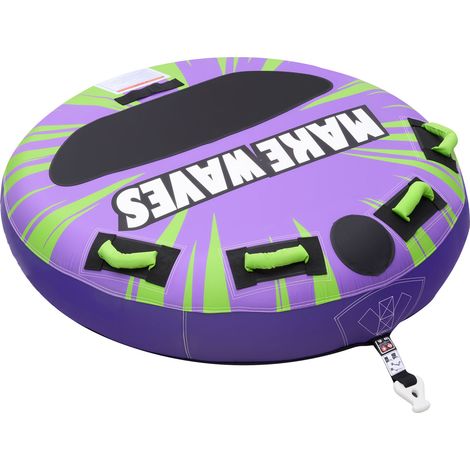 Mophorn Gonfiabile Trainabile per Sport Acquatici, Capienza 2 Persone, Carico Massimo 154 kg, con Cuscinetti Antiscivolo e Copertura in Nylon, Ideale per Mare, Piscina e Lago, Verde e Viola (1/5)