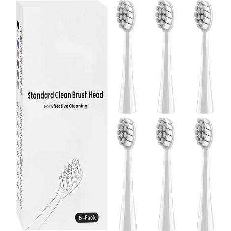 Lot de 6 Têtes de brosse compatibles avec la brosse à dents électrique Oclean, adaptées à Oclean Flow, X Pro, X Pro Elite, X Pro Digital, etc. Blanc (1/5)