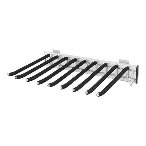 Porte-Pantalons Extractible, Range-Pantalon Coulissant à 9 Tiges pour Penderie et Armoire, Capacité 14 à 16kg, Gain de Place, Design Silencieux, Noir (Droite) (1/5)