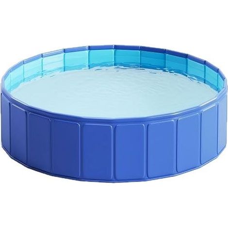 Piscine Pliable pour Chiens Moyens et Grands - Baignoire Épaissie pour Chats, Diamètre 80 cm, Bleu Marine Profond-x (1/3)