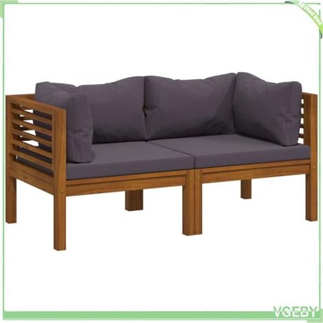 Canapé de jardin - FAFEICY - 3086899 - Bois d'acacia massif - Coussins déhoussables - Résistant aux intempéries (1/4)