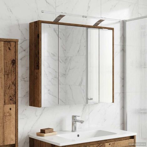 Armario con espejo de baño Madera vieja 73,5 x 16 x 62,5 cm
