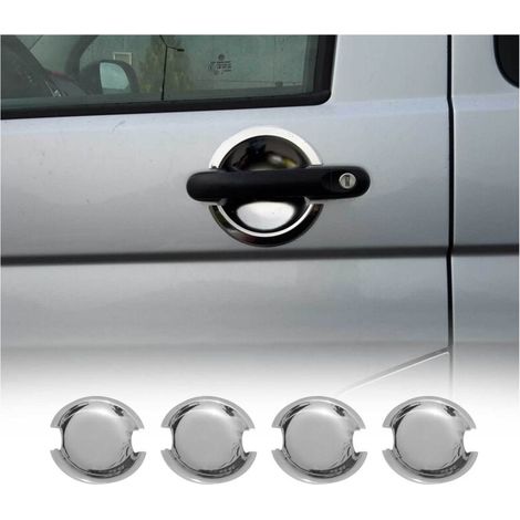 Couvercles de poignées de porte pour Volkswagen T6 T6.1 2015-2024 modèles quatre portes, ensemble de 4 pièces, acier inoxydable chromé. (1/5)