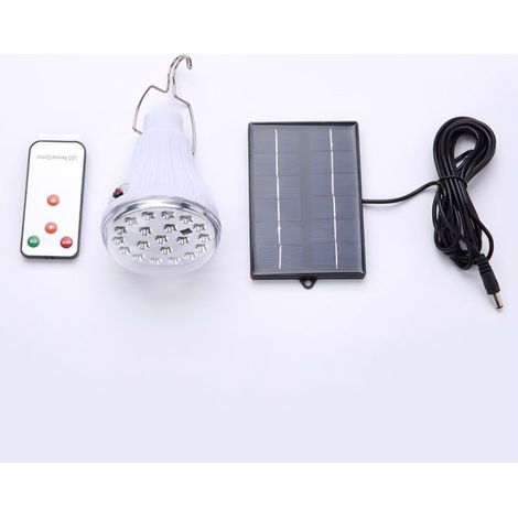 Solaire alimenté Ampoule Led - Portable USB Charge Lantern Lampe Spotlight Intérieur Bureau Cuisine Lecture avec Panneau Solaire pour Randonnée En Plein Air Camping Tente Pêche éclairage (1/5)