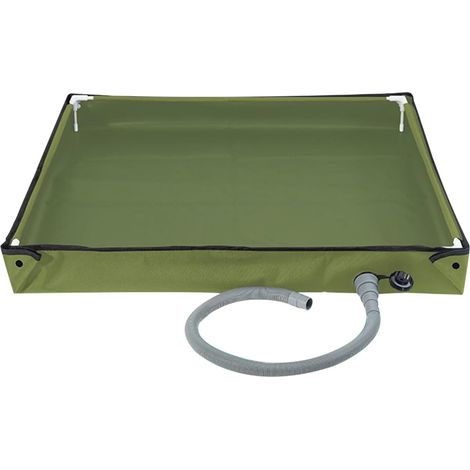 Base De Douche Pliable pour Camping, 80x80x10cm,vert Bac De Douche Portable avec Tuyau De Drainage Accessoires De Camping pour Camping, Plage, Extérieur (1/5)