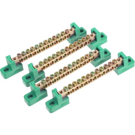 Lot De 4 Borniers De Mise À La Terre En Cuivre Avec Vis Base Pour Connexion Électrique Fiable Marine Et Distribution D'Énergie (1/5)