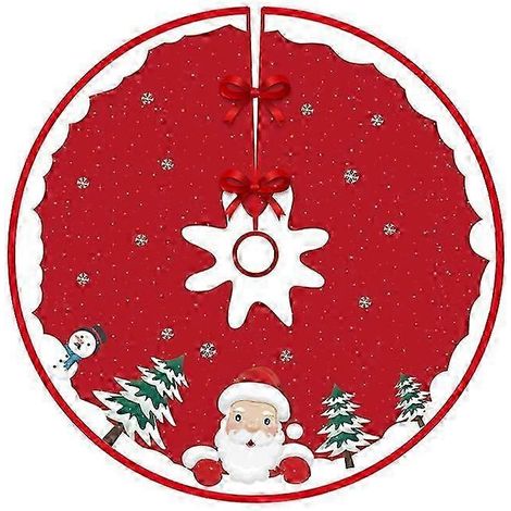 Jupe de sapin de Noël 90 cm, décoration de sapin de Noël, tapis de sapin pour sapin de Noël, Père Noël (1/5)