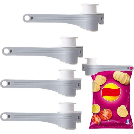 Clips pour sacs à collation, clips pour sceller les sacs Garde-sucre brun Barre de scellage de sacs de collations alimentaires, pince de stockage de collations pour les emballages de (1/5)