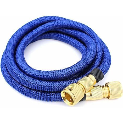 Tuyau d'arrosage (1,7 m, bleu), extensible et flexible