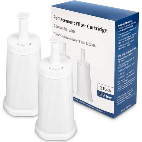 Lot de 2 filtres à eau – Compatibles avec certaines machines à café – Anti-calcaire – Entretien machine (1/5)