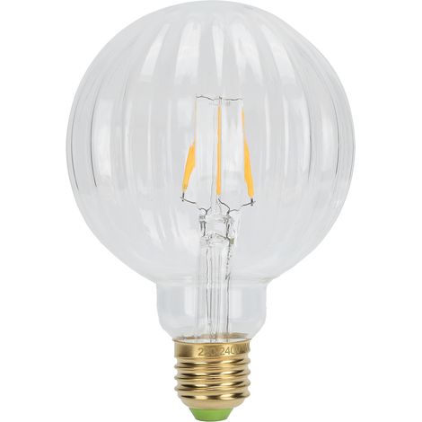 Ampoule LED rétro G95 E27 4W 220V Forme pastèque, lumière chaude transparente, éclairage décoratif pour intérieur.
