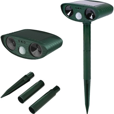 Solarbetriebenes Ultraschall-Haustierabwehrgerät für den Außenbereich mit blinkender LED, wasserdicht (1/5)