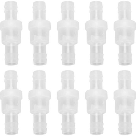 10 Stück transparente Einweg-Rückschlagventile für 12-mm-/0,5-Zoll-Schläuche in der chemischen Industrie mit Feder (1/5)