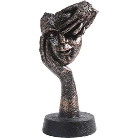 Statue de collection, sculpture de visage, art artisanal européen, œuvre d'art abstraite, statue de penseur pour la décoration de la maison, de la table, du bureau ou d'une étagère.-15cmx7cm (1/5)