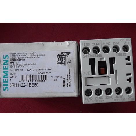 Siemens 3RH1122-1BE80 Contactor Relay 80V DC 2NO , 2NC