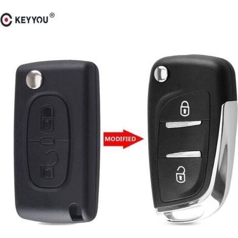 Schlüsseletui, faltbares Autoschlüsseletui, für Peugeot 207, 307, 407, 408, 308 und - Typ 2 BT HU83 CE0536 - Für Citroën (1/3)