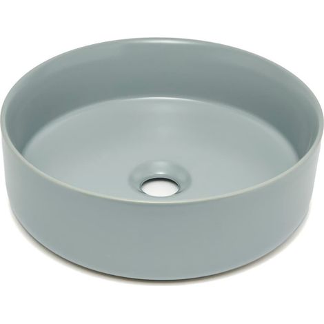 Swiss Aqua Technologies Mood lavabo rotondo freestanding 36x36 cm senza foro per rubinetto o troppopieno, grigio (SATM3636LGRM)