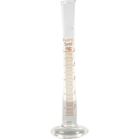 expérience avec un cylindre gradué en verre épaissi (1/5)