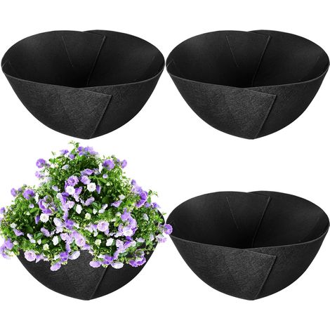 Ensemble de 6 pièces : doublures de pots en tissu de 12 cm — tapis de pots en feutre — doublures en fibre. Convient aux paniers de plantes suspendues convient à la plantation de fleurs et de légumes (1/4)