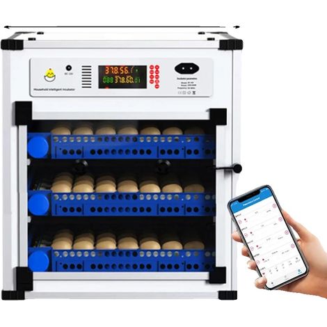Incubatrice per uova, controllo tramite app, doppia alimentazione, 204 uova, AC220V DC12V (1/2)