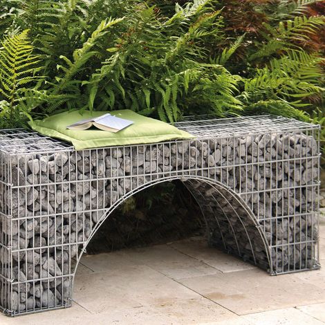bellissa Bogengabione arco 120x40x50 cm Bank Garten Draht Feuerverzinkt Gabione (1/3)