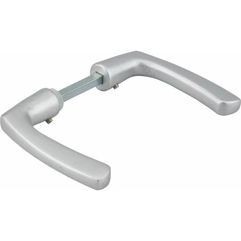 Béquille double carré 7x110mm en aluminium fondu – Finition argent anodisé – Épaisseur de porte 70mm – Réglage par vis pointeau (1/2)