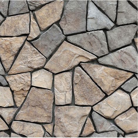 Lot de 10 panneaux muraux 3D imitation brique 30x30cm, autocollants adhésifs forts pour décoration 0,9m² (1/5)