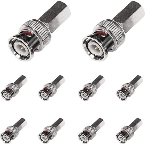 Prise avec Broche Centrale en Laiton RG59/RG6 Adaptateur SDI D'installation Coaxiale pour Caméra DVR Système de Sécurité Surveillance (Adaptateur-1, 10Pièces) (1/5)