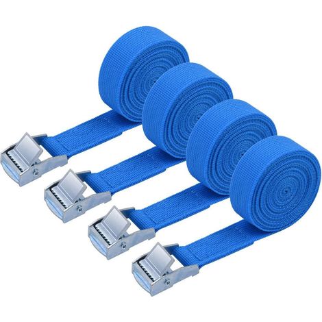 Spanngurte 4 Stück 2m x 20mm mit 150kg Tragkraft Blau (1/5)