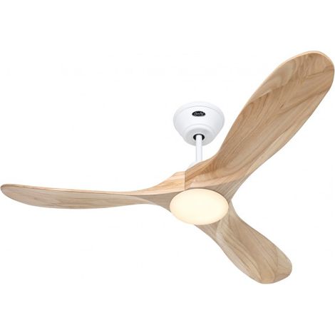 Casafan – Ventilateur de plafond à économie d'énergie 122 cm – 3 pales en bois naturel – Moteur DC 3.3-16.5W – Télécommande sans fil – Lampe LED 17W