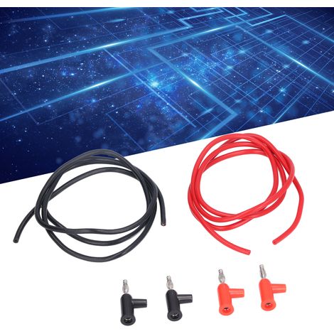 4mm Pistolengriff Bananenstecker 70008, Messleitung, Anschlussklemme, 1mm² Draht, rot und schwarz, verkauft in 5er-Packs. (1/5)