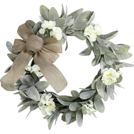 Guirlande En Jute - 40 Cm - Décor Porte D'Entrée - Rustique Annuelle - Avec Nœud - 1 Pièce (1/5)