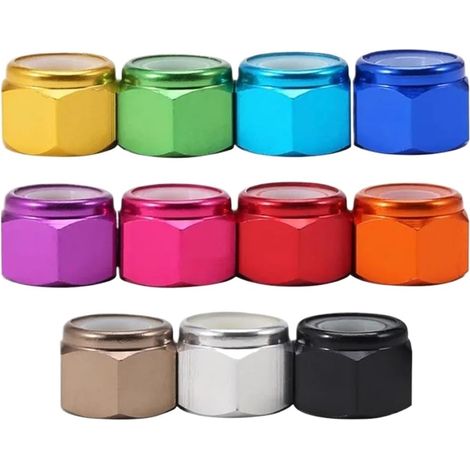 10 écrous autobloquants en aluminium coloré M2 M3 M4 M5 M6 avec (1/3)