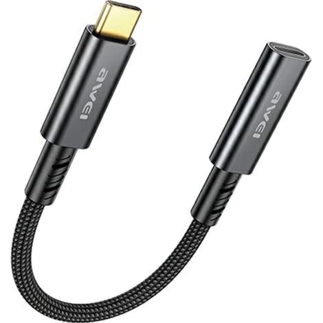 Adattatore AWEI da USB-C a USB-C - Ricarica rapida, nero (1/5)
