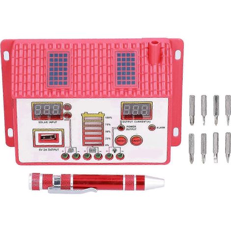 10-A-Solarladeregler, Hausform, 12 V/24 V, automatische Erkennung, digitale LED-Anzeige (1/5)