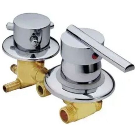 Robinetterie de douche rétro de luxe F/S en cuivre, mitigeur de douche, entrée d'eau à 2 voies, sortie d'eau à 2/3/4/5 voies, accessoires de robinetterie de douche (1/3)