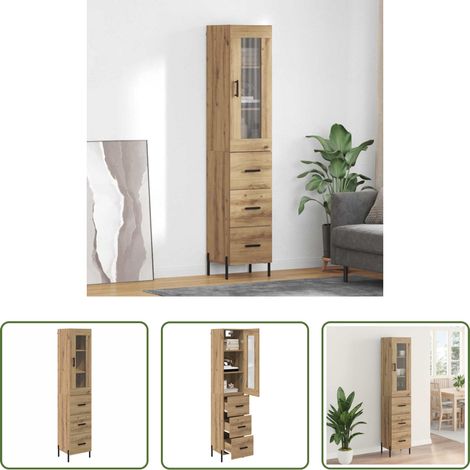 vidaXL Holzwerkstoff - Highboard Artisan-Eiche 34,5 x 34 x 180 cm Holzwerkstoff (1/5)