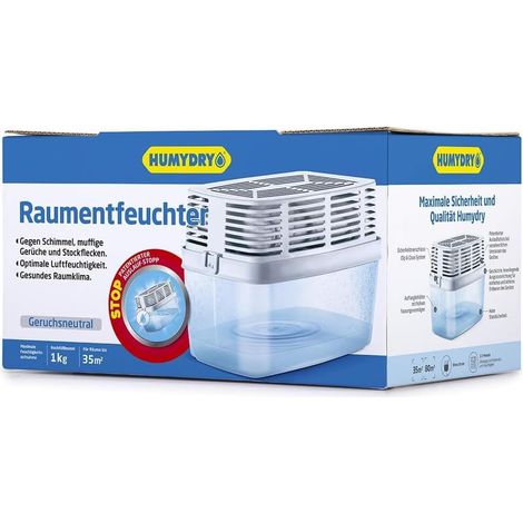 Déshumidificateur Premium 1 Kg - Espaces jusqu'à 35 m2 - Absorbe l'humidité des placards, salles de bains et chambres - Humydry (1/5)