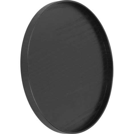 Runde schwarze Holzplatte zum Servieren von Obst und Speisen, 30 cm Präsentationstablett, für den Gebrauch zu Hause, in der Küche und im Hotel. (1/5)