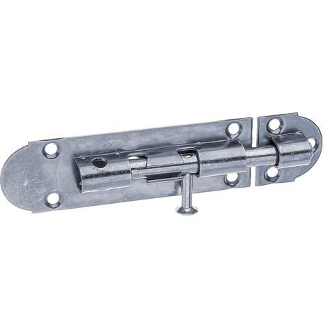 Lot de 12 verrous de finition - Avec poignée bouton et sans ressort - Galvanisé bleu - Plaque 100 x 30 mm - Diamètre du boulon 8 mm