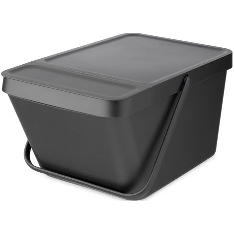 Papelera apilable de 20 L gris oscuro - Sort & Go - Brabantia