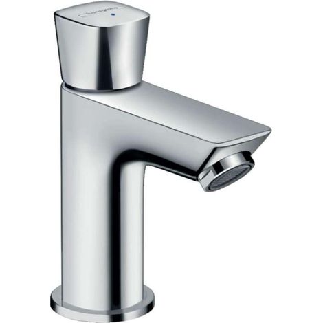 Mitigeur de lavabo eau froide sans tirette ni vidage, Robinet de salle de bain avec hauteur sous bec 80 mm, économie d'eau, Chromé (1/3)
