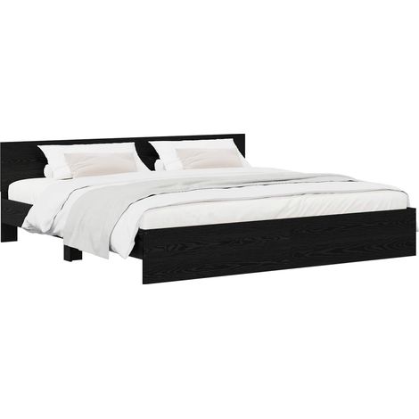 Struttura letto con testata Rovere Nero 200 x 200 cm vidaXL