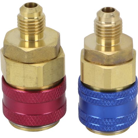 2 Raccords rapides pour climatisation auto R134A haute et basse pression, côté rouge et bleu, connecteurs AC. (1/5)