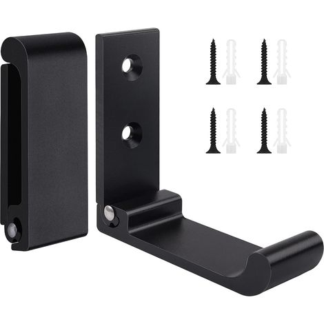Set mit 2 Klapphaken – 90°-Klapphaken für die Wand – Aluminium – Tragkraft 15 kg – Schwarz – Für Küche, Bad, Wand (1/5)
